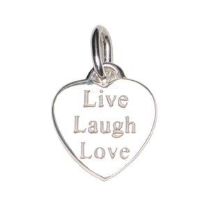 Live Laugh Love Heart Charm 925 Sterling Silver Pendant Philippines | Silverworks