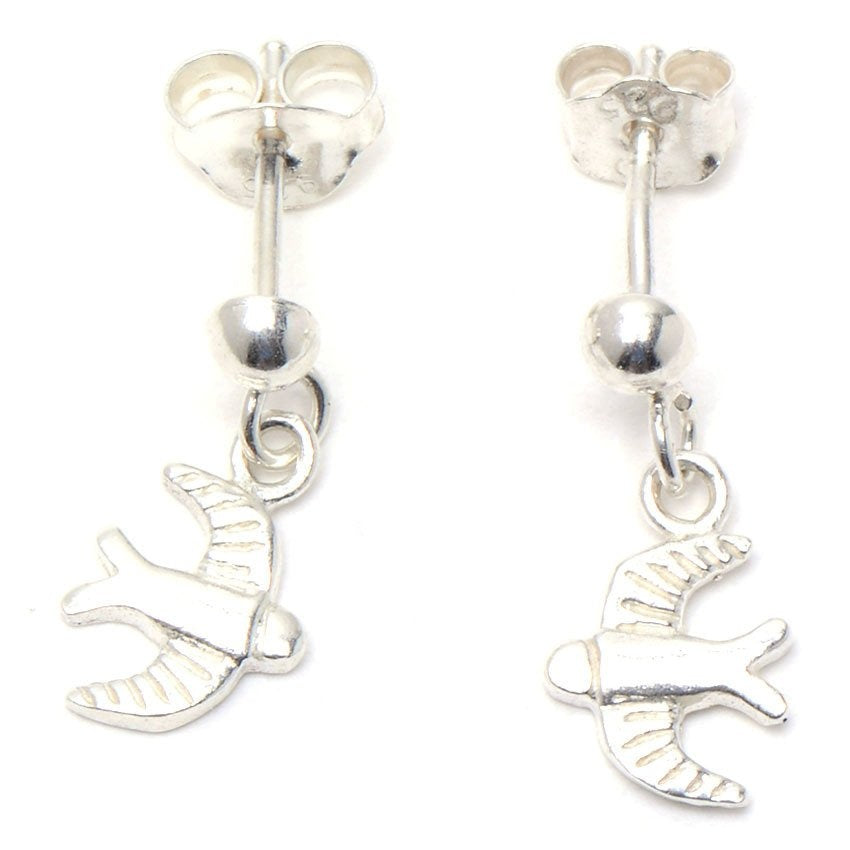 Hanging Bird 925 Sterling Silver Stud Earrings Philippines | Silverworks