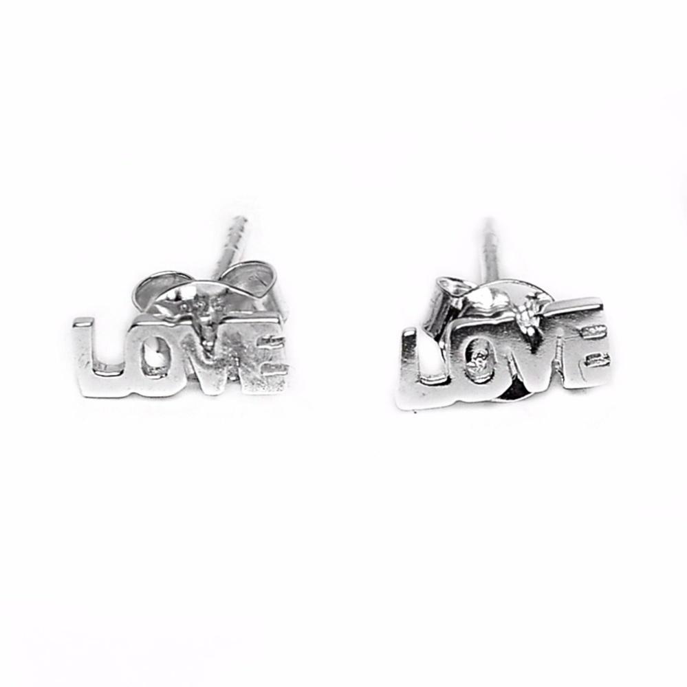 Love Script 925 Sterling Silver Stud Earrings Philippines | Silverworks