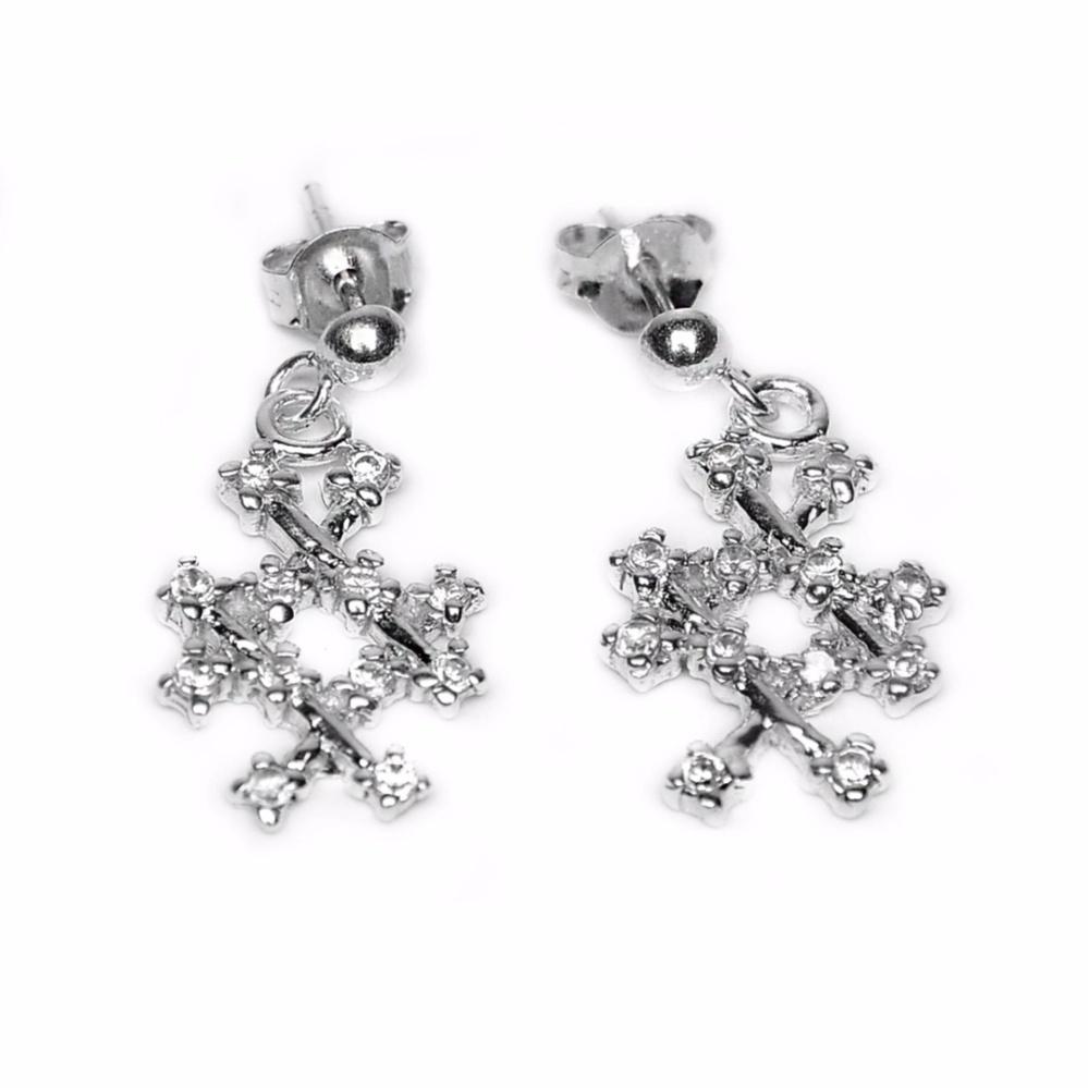 Crisscross Zirconia Stud Earrings