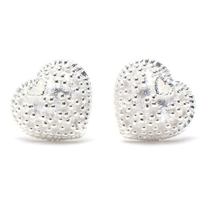 
                
                    Load image into Gallery viewer, Heart with Dot 925 Sterling Silver Stud Earrings Philippines | Silverworks
                
            