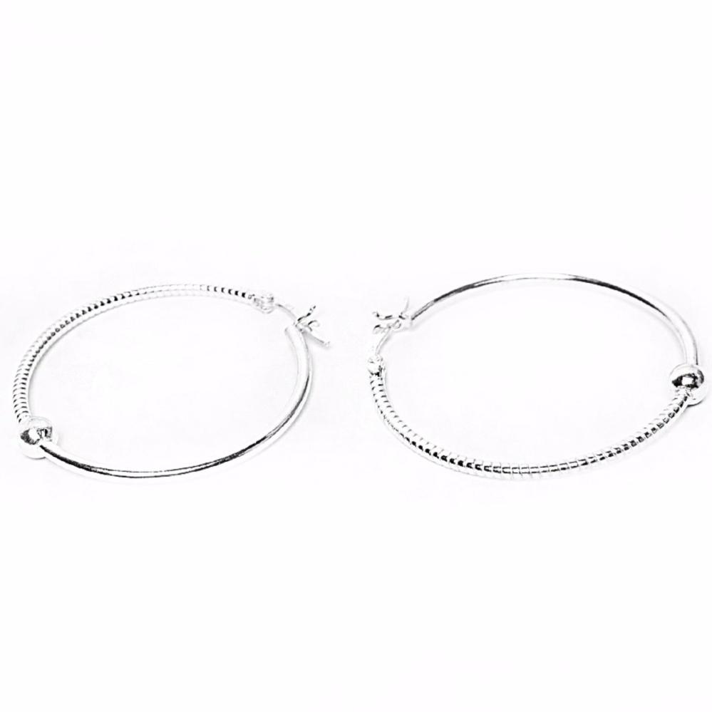 Half Polished 925 Sterling Silver Hoop Earrings Philippines | Silverworks