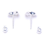 Silverworks E6807 Small Chick Stud with Open Heart Earrings (Silver)