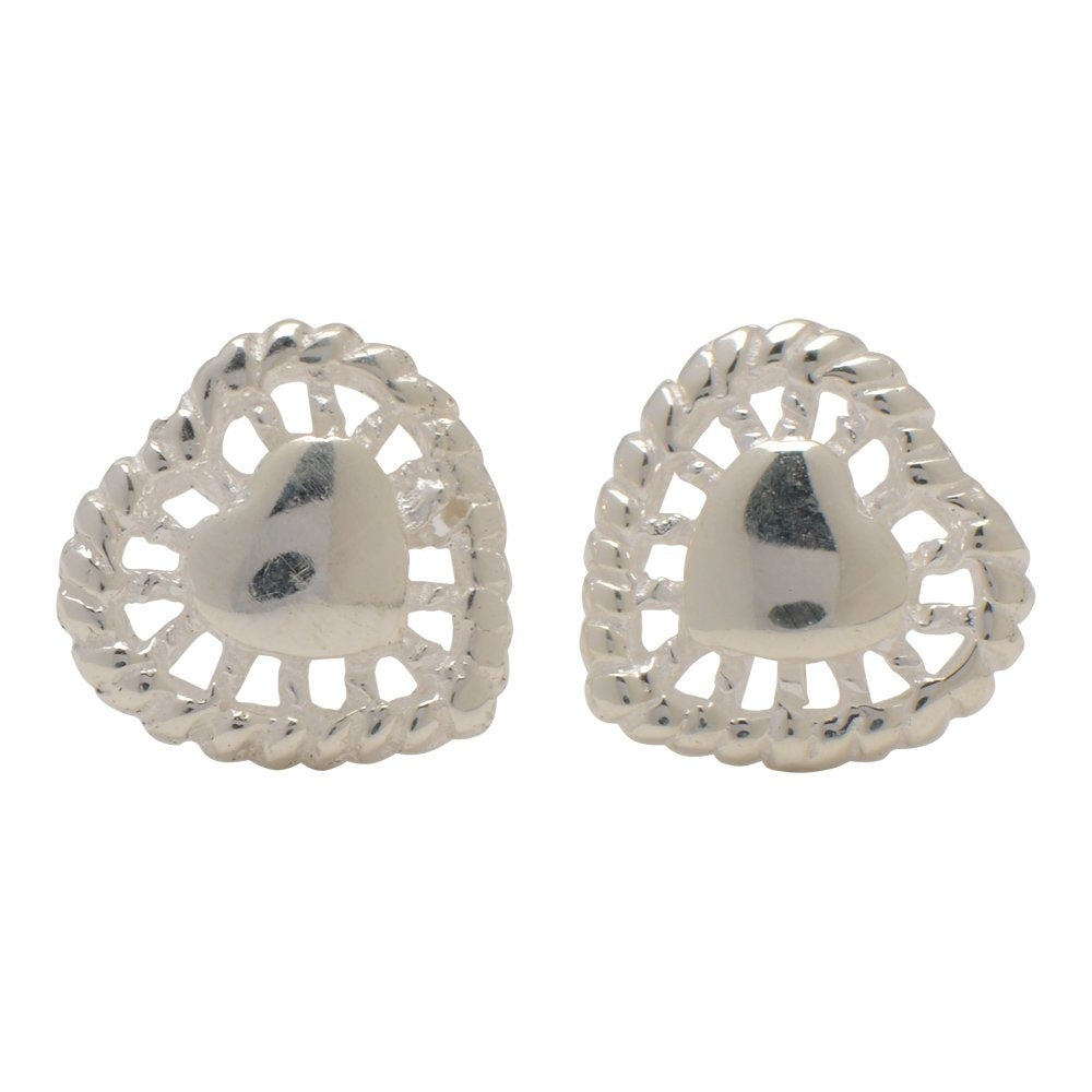 Heart Design 925 Sterling Silver Earrings Philippines | Silverworks