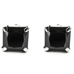 Black Square Onyx Stud Earrings