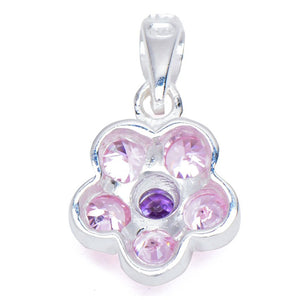 
                
                    Load image into Gallery viewer, Flower with Colored Zirconia 925 Sterling Silver Pendant Philippines | Silverworks
                
            