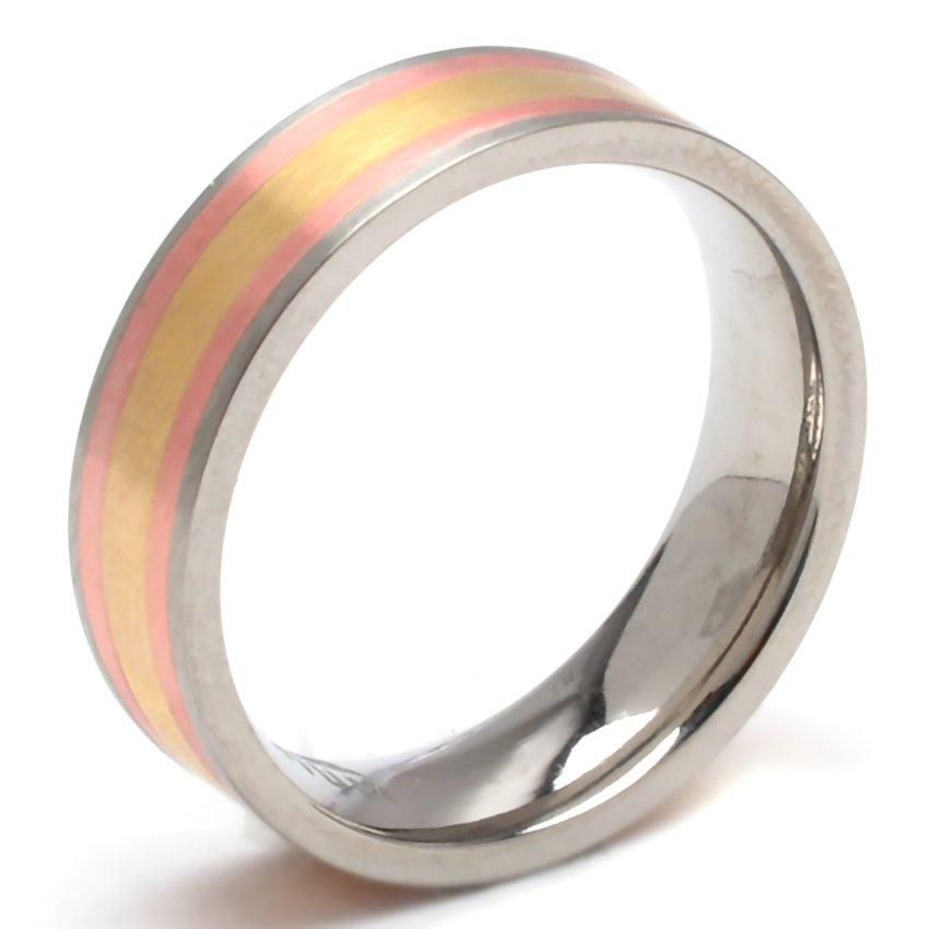 
                
                    Load image into Gallery viewer, Medium Thick 3 Tone Titanium Band Ring | Silverworks
                
            