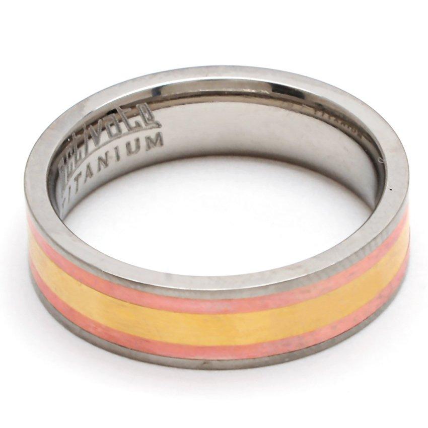 Medium Thick 3 Tone Titanium Band Ring | Silverworks