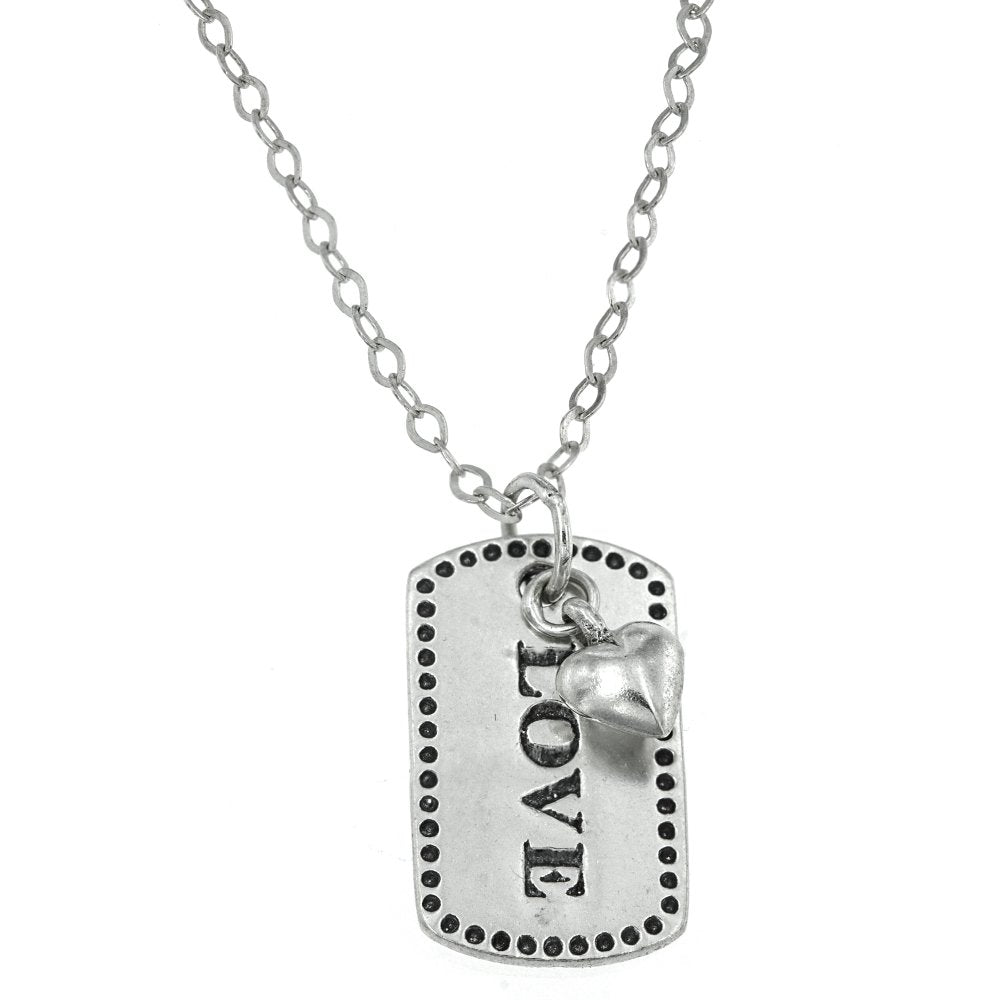 Kiva "Love Mom" Engraved 925 Sterling Silver Pendant Necklace | SilverWorks