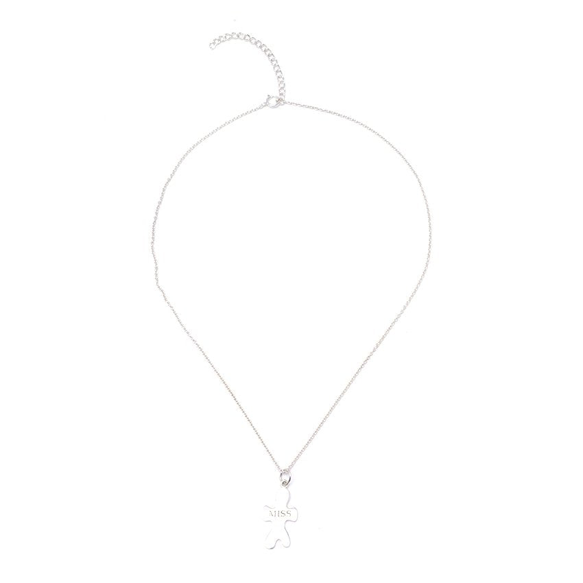 Kori "Miss" Engraved Puzzle 925 Sterling Silver Pendant Necklace | SilverWorks