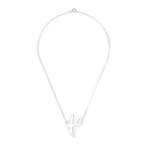 
                
                    Load image into Gallery viewer, Thin Rolo Chain with Matte Flying Bird Pendant 925 Sterling Silver Necklace Philippines | Silverworks
                
            