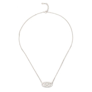 
                
                    Load image into Gallery viewer, Infinity in Oval 925 Sterling Silver Necklace Philippines | Silverworks
                
            