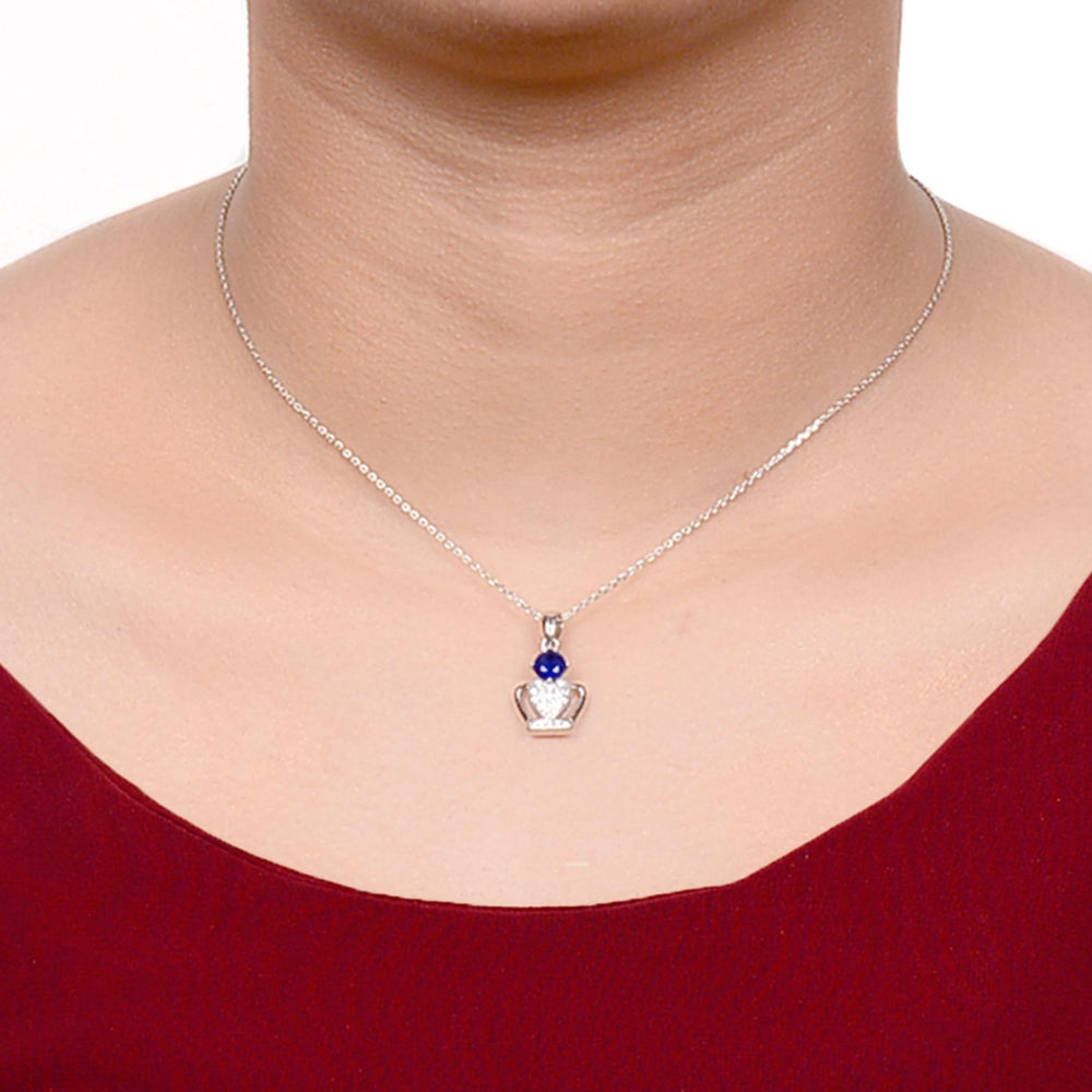 Heart Crown with Red Stone 925 Sterling Silver Necklace Philippines | Silverworks