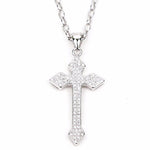 Cross Design with Diamond on End Necklace