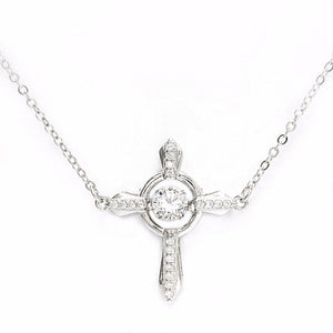 Dancing Gem Cross Design 925 Sterling Silver Necklace Philippines | Silverworks