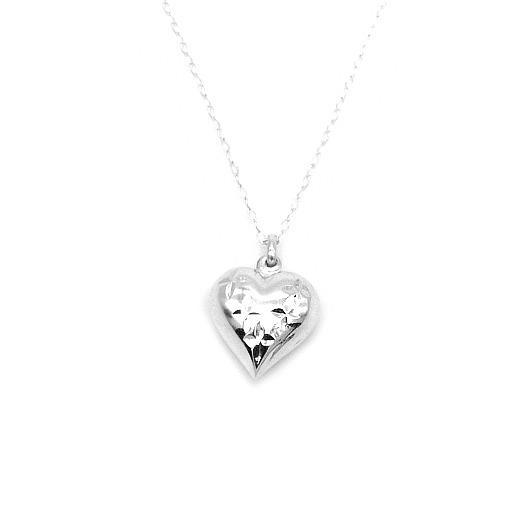 Peln Puff Heart 925 Sterling Silver Pendant Necklace | Silverworks
