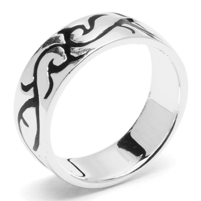 Tribal Ring with Enamel Design