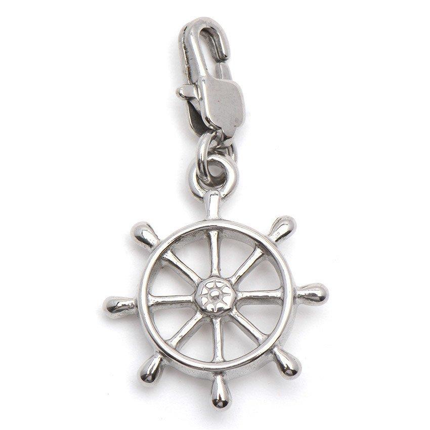 Arnold Ship Wheel Stainless Steel Charm | Silverworks