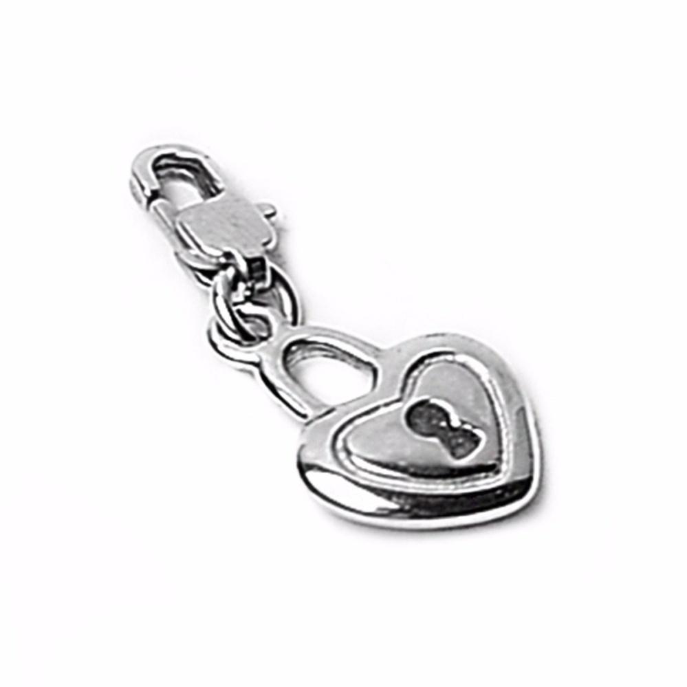 Heart with Open Key with Lobster Lock Stainless Steel Hypoallergenic Charm Philippines | Silverworks