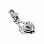 Heart with Open Key with Lobster Lock Charm