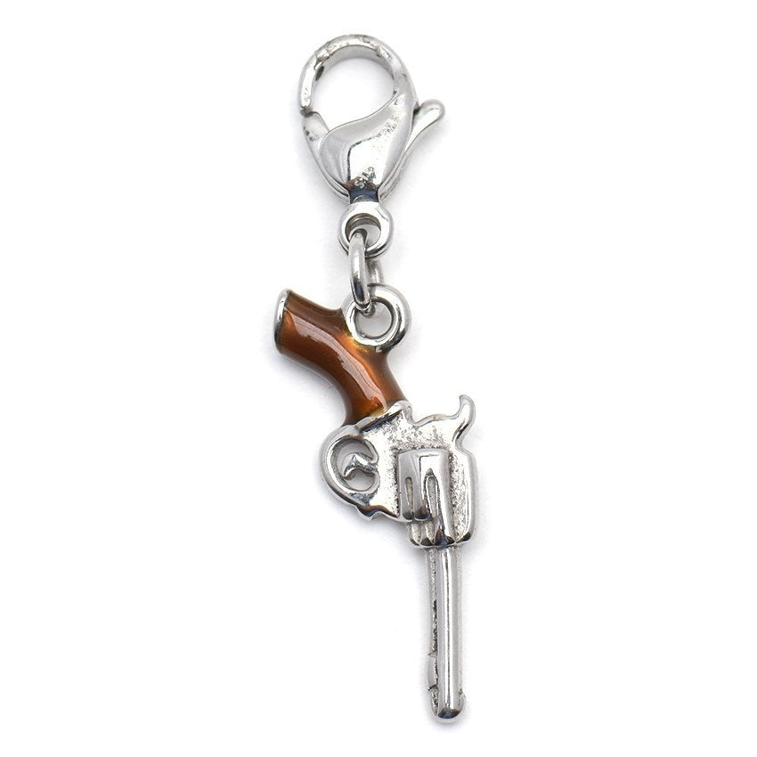 
                
                    Load image into Gallery viewer, Gun with Lobster Lock Stainless Steel Hypoallergenic Charm Philippines | Silverworks
                
            