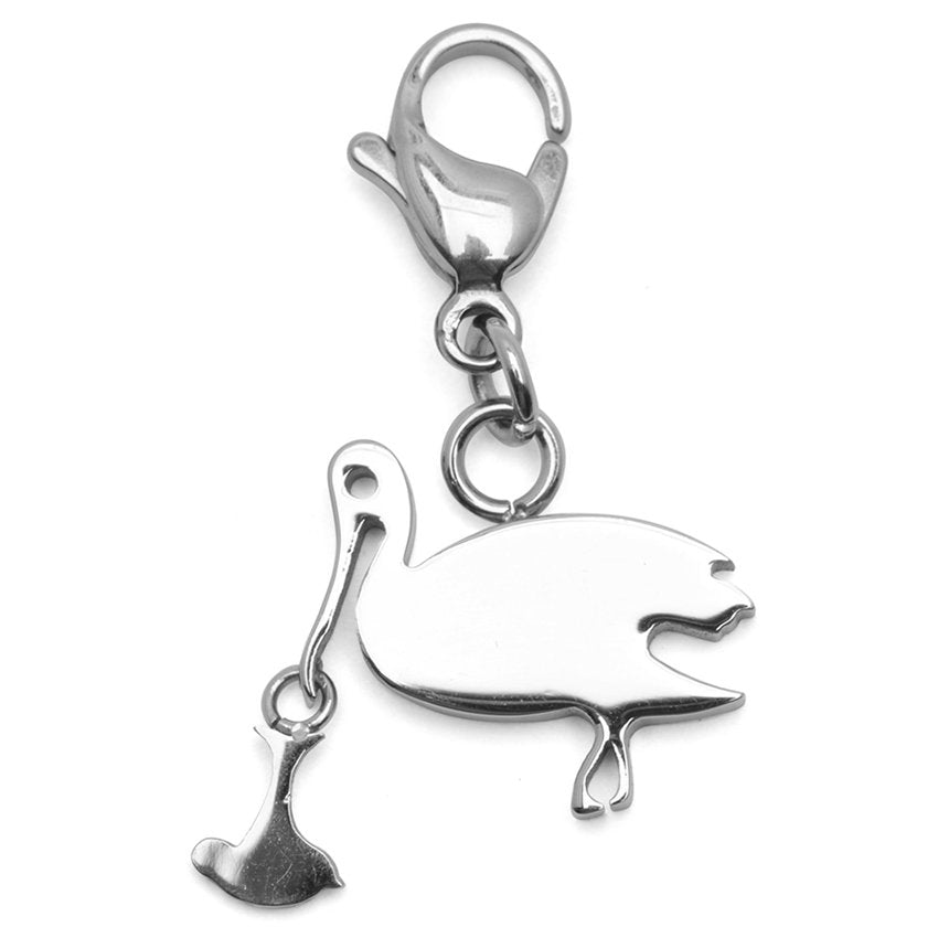Frankie Flamingo Stainless Steel Charm | SilverWorks