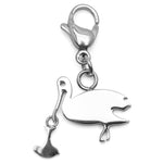 Mio Mio by Silverworks Stainless Steel Flamingo with Lobster Lock Charm Unisex X1623