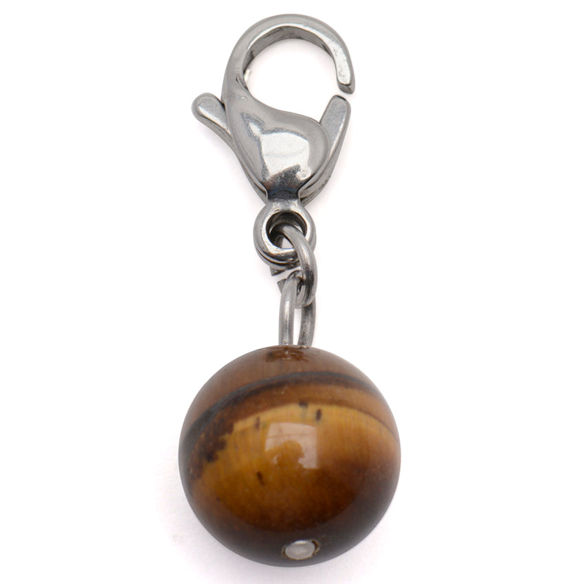 Tigers Eye Bead Stainless Steel Charm | SilverWorks