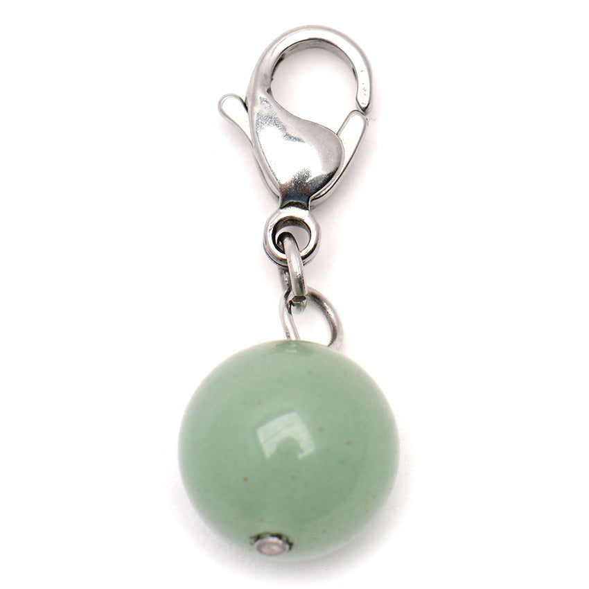 Jade Green Bead Stainless Steel Charm | SilverWorks