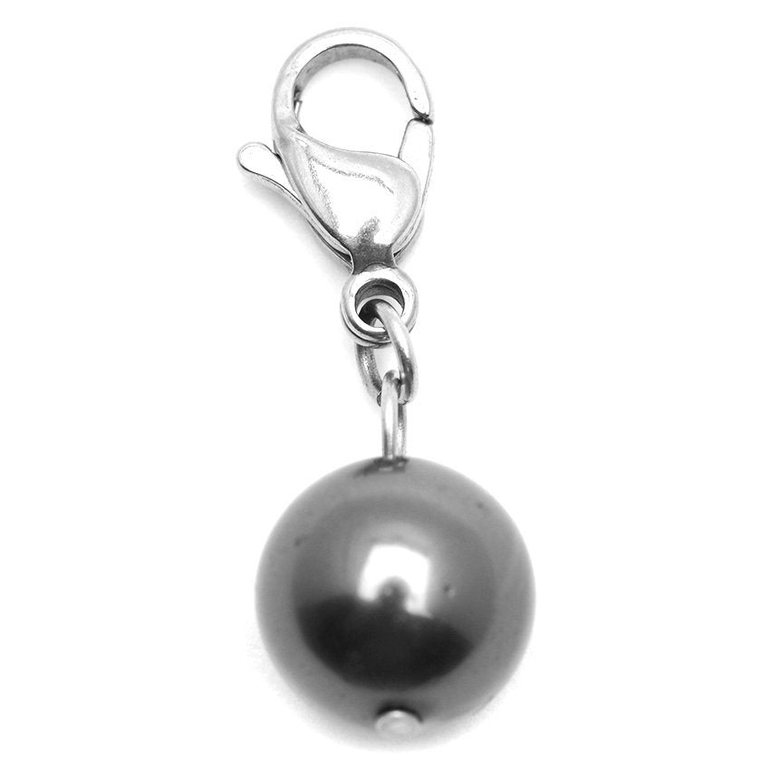 Dusk Black Pearl Stainless Steel Charm | SilverWorks