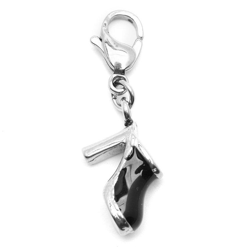 Shantal Black Stiletto Stainless Steel Charm | Silverworks