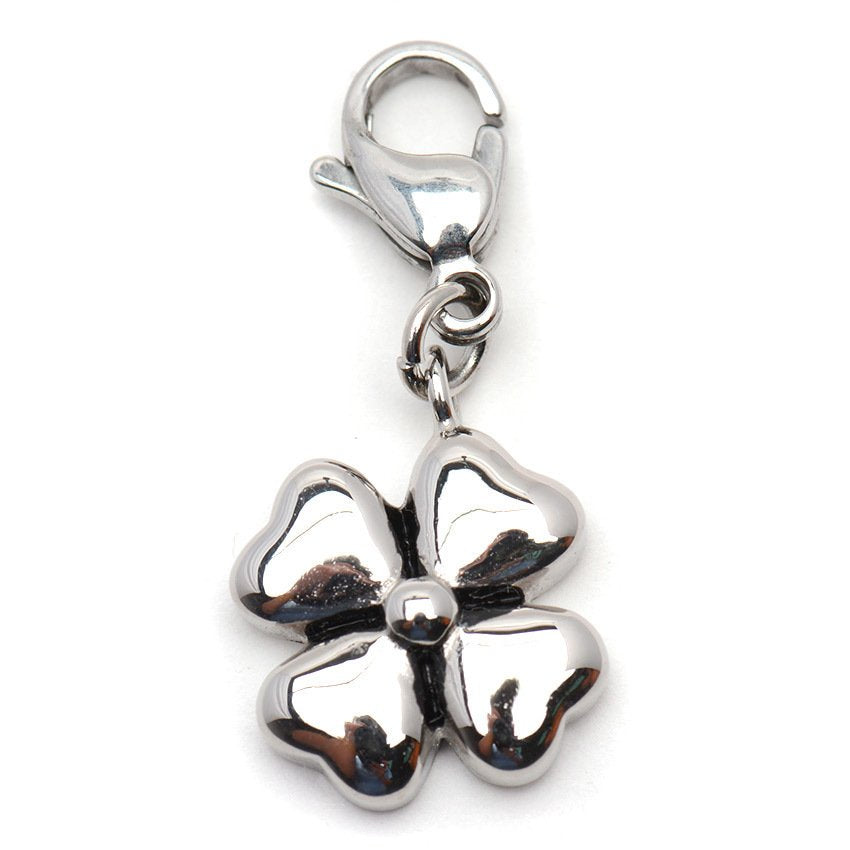 Fran Four-Leaf Clover Stainless Steel Charm | SilverWorks