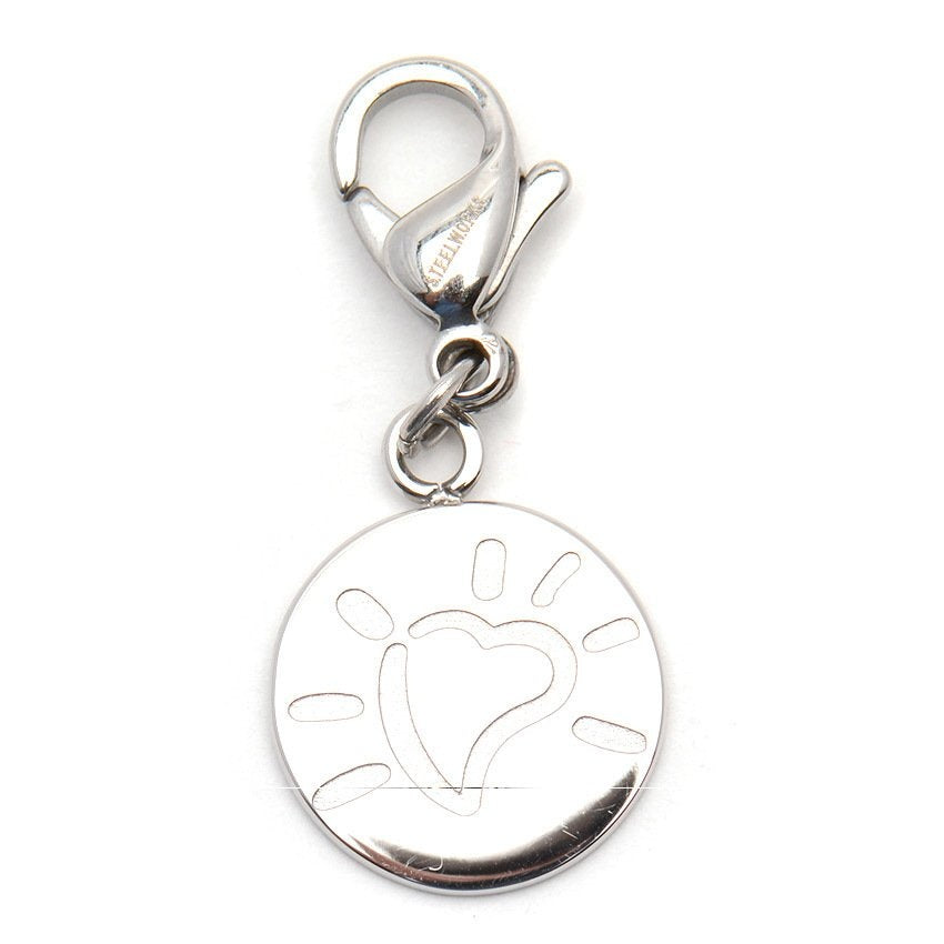 Heart Engraved Round Tag Stainless Steel Hypoallergenic Charm Philippines | Silverworks