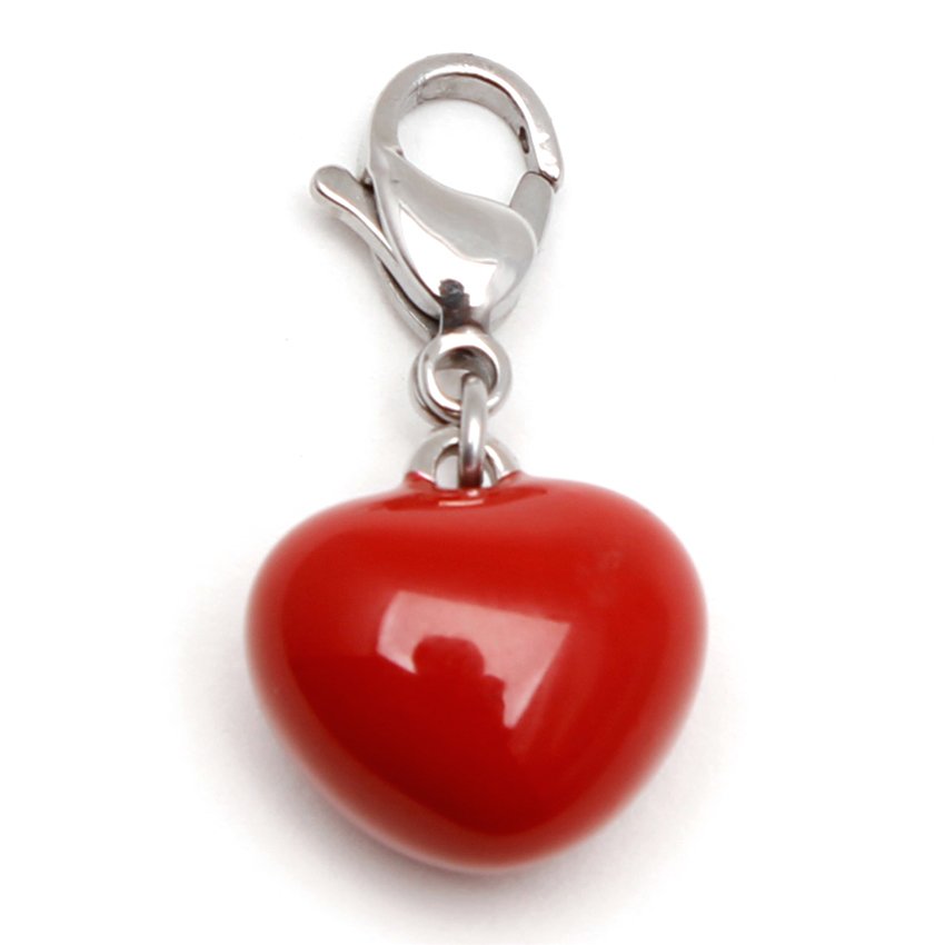 Rue Red Heart Stainless Steel Charm | SilverWorks