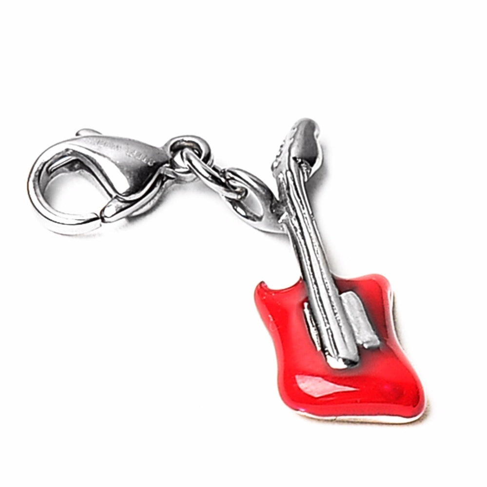 Rowan Red Electric Guitar Stainless Steel Charm | SilverWorks