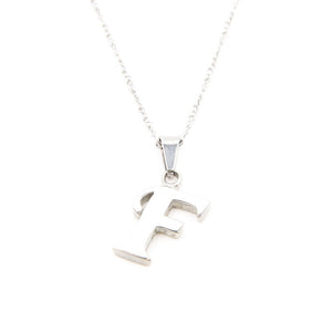 Letter F Pendant in Twisted Curb Stainless Steel Hypoallergenic Necklace Philippines | Silverworks