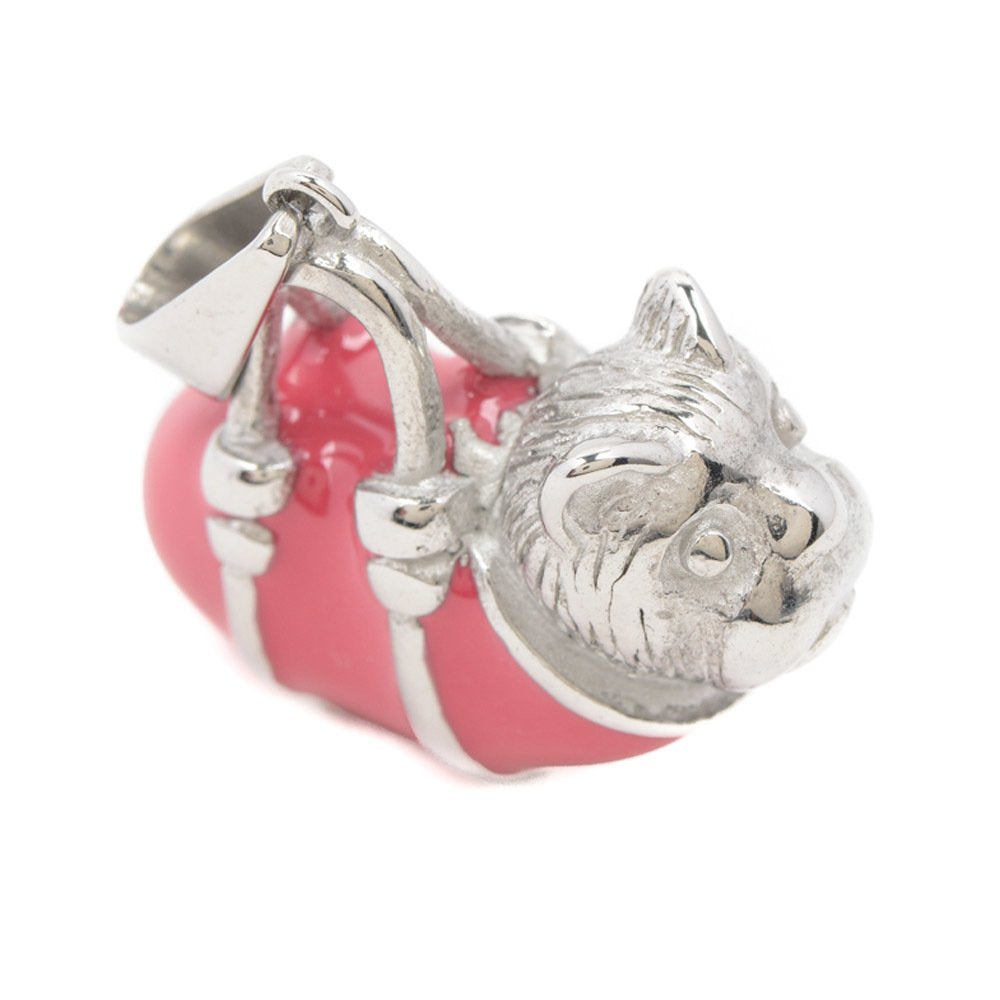 
                
                    Load image into Gallery viewer, Dog in Pink Bag Stainless Steel Hypoallergenic Charm Philippines | Silverworks
                
            