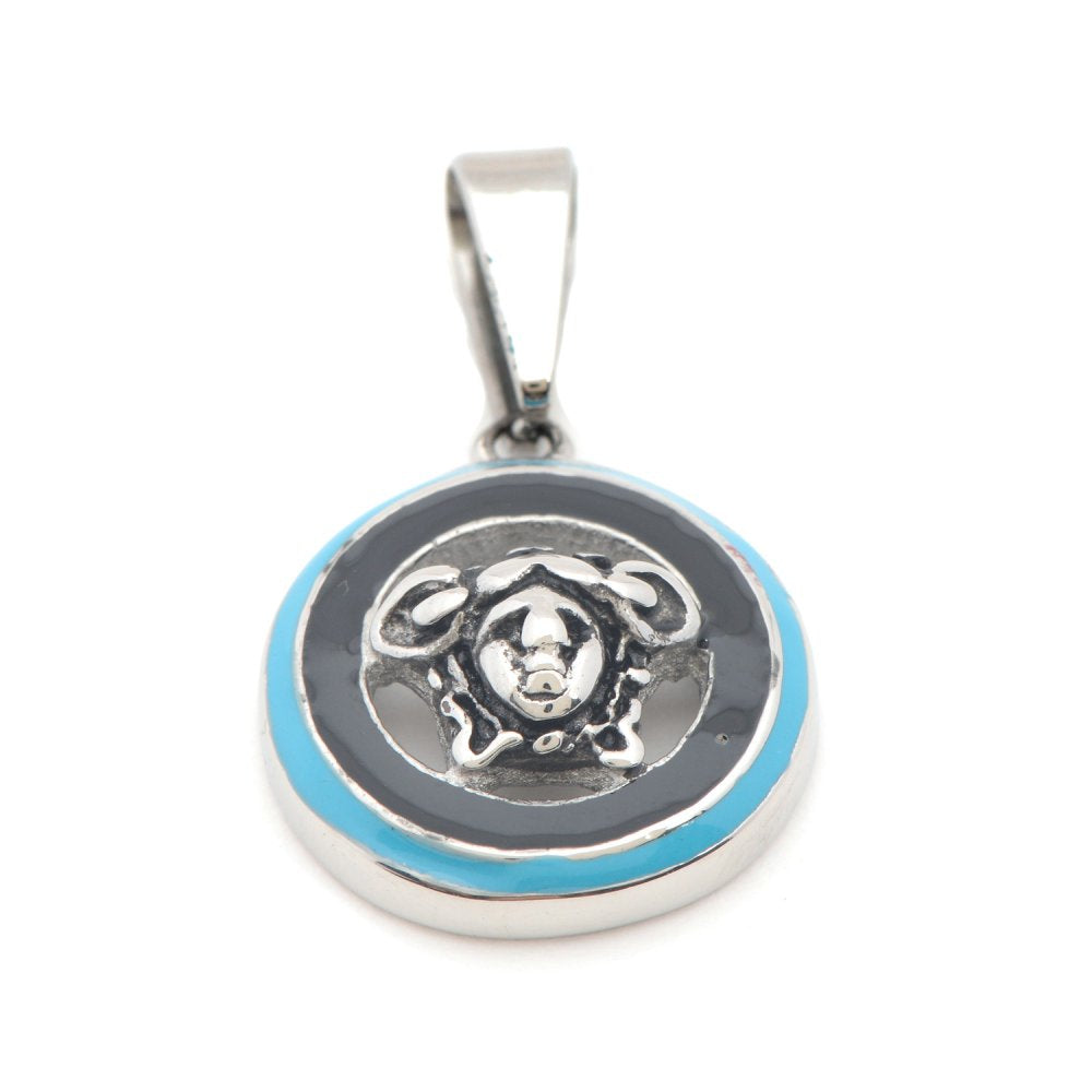 
                
                    Load image into Gallery viewer, Round Tag with Embossed Face Stainless Steel Hypoallergenic Pendant Philippines | Silverworks
                
            