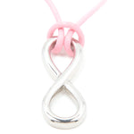 Infinity Charm in Pink Leatherette Necklace