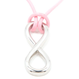 Infinity Charm in Pink Leatherette Stainless Steel Hypoallergenic Necklace Philippines | Silverworks