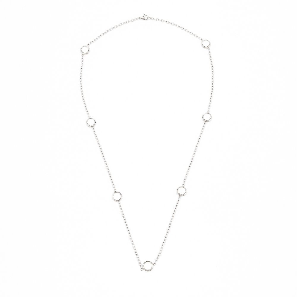 Sullivan Seven Round Stones Stainless Steel Necklace | SilverWorks