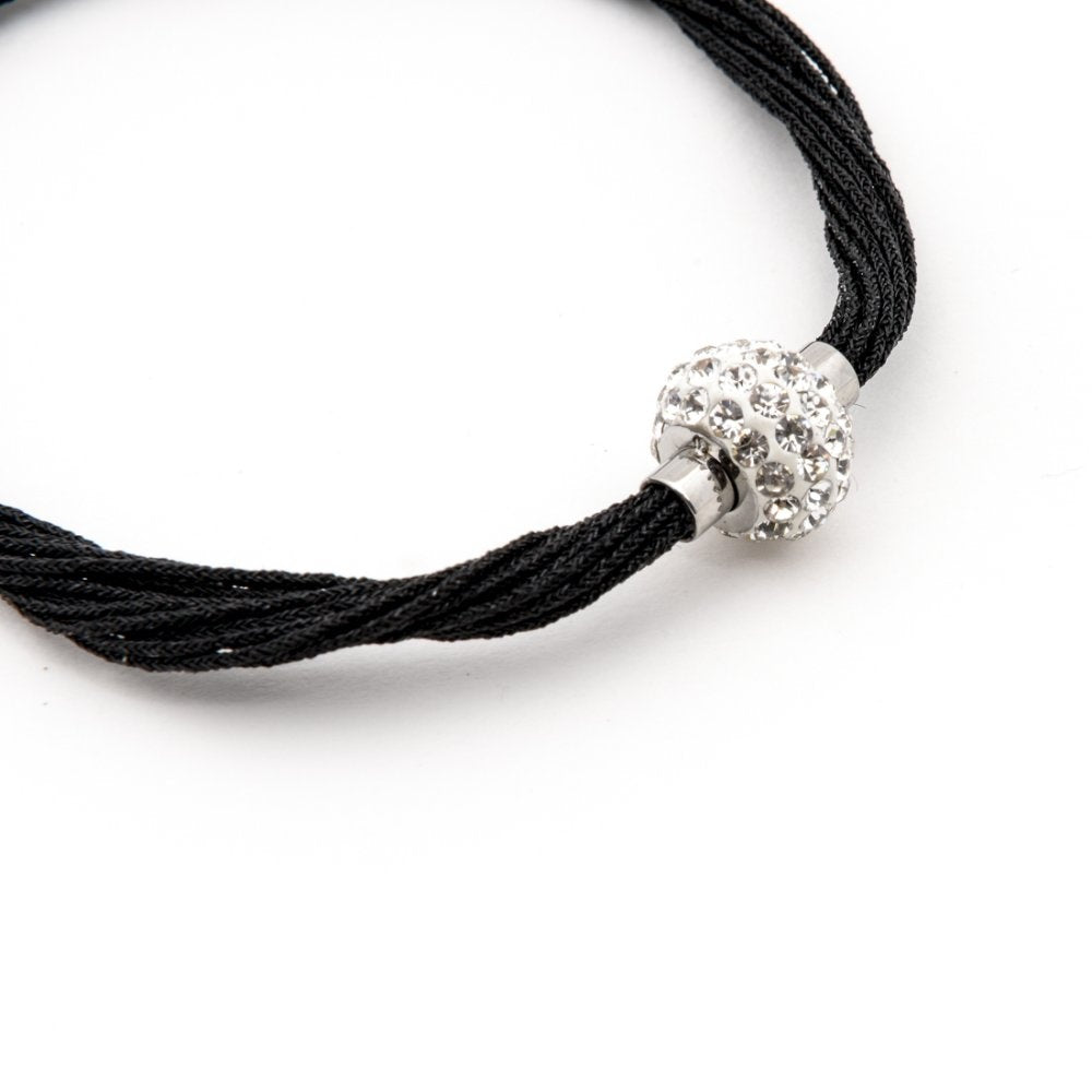 Murray Magnetic Clasp Leatherette Stainless Steel Bracelet | Silverworks