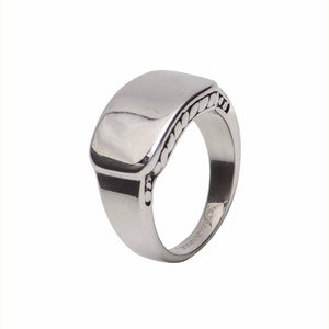 Polished Top Signet Stainless Steel Hypoallergenic Ring Philippines | Silverworks