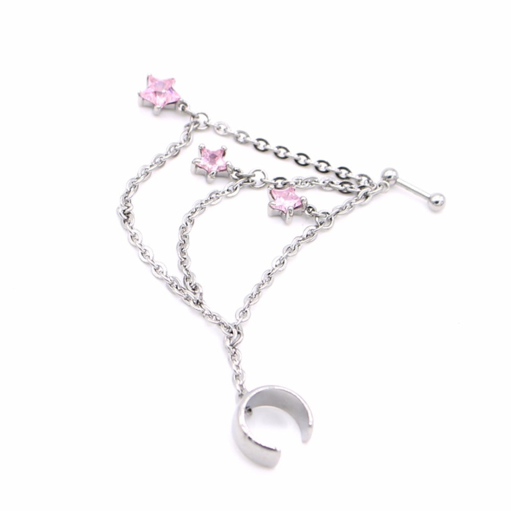 Peregrine Pink Star Stainless Steel Ear Cuff Earring | SilverWorks