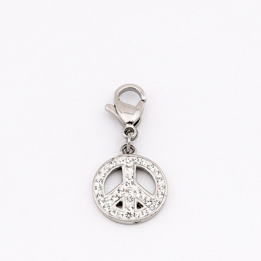 Perry Peace Sign Stainless Steel Charm | SilverWorks