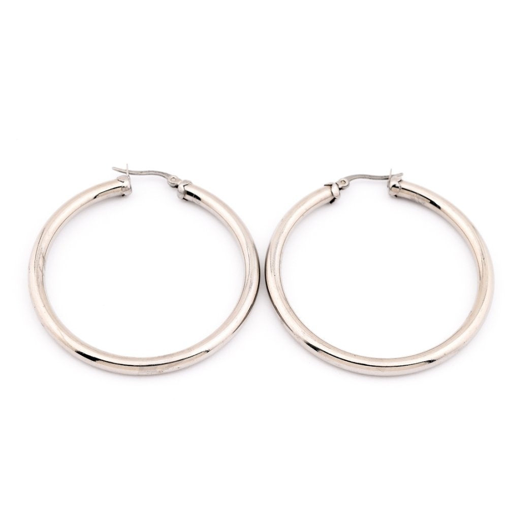 Val Stainless Steel Hoop Earrings | SilverWorks