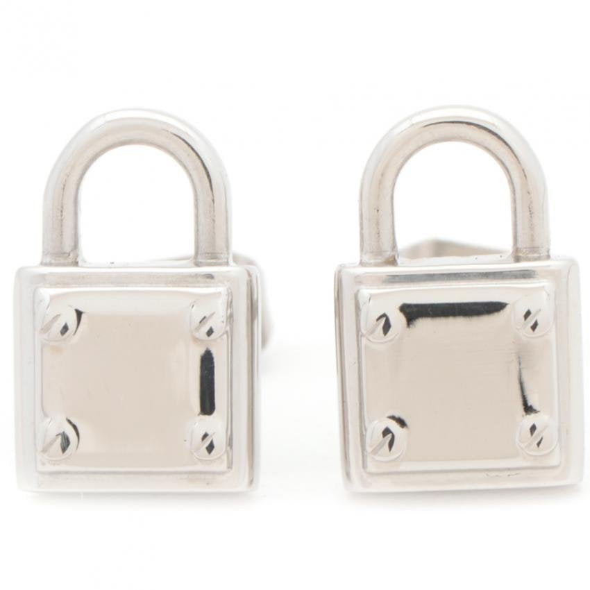 Perrin Padlock Stud Stainless Steel Earrings | SilverWorks