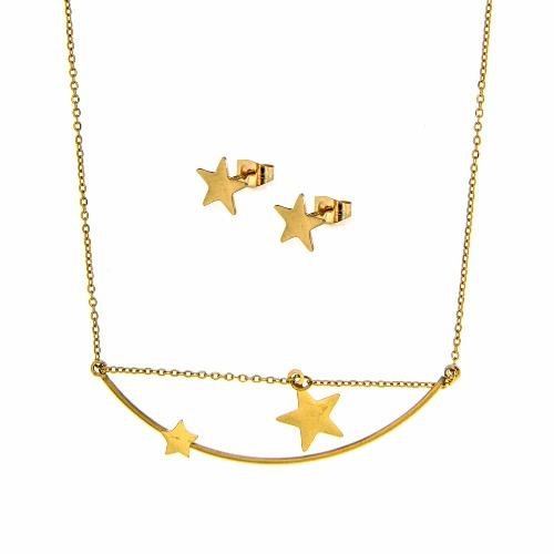 Star Earrings and Necklace Set Stainless Steel Hypoallergenic Jewelry Set Philippines | Silverworks