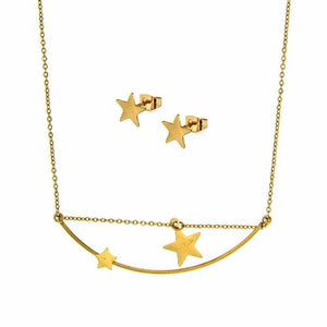 Star Earrings and Necklace Set Stainless Steel Hypoallergenic Jewelry Set Philippines | Silverworks