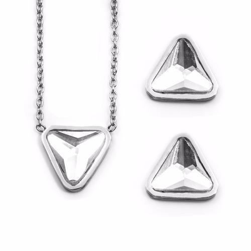 Triangle Design Earrings and Necklace Set